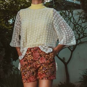 Vintage Knit White Mesh Beach Top